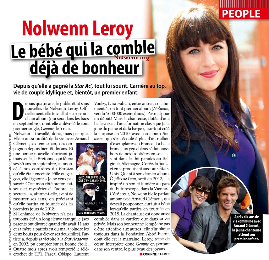 Tele Loisirs Nolwenn Leroy Le Bebe Qui La Comble De Bonheur Nolwenn Org